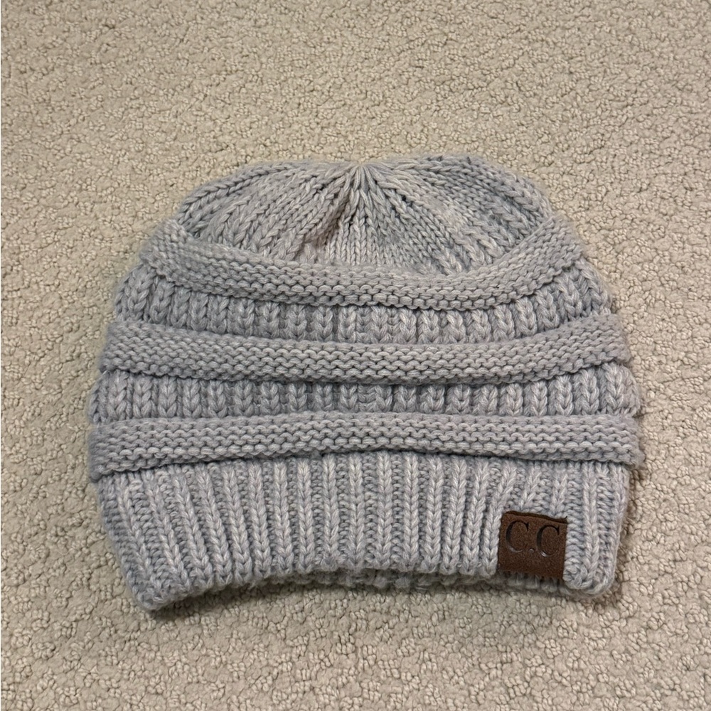 C.C Light Gray Knit Beanie
